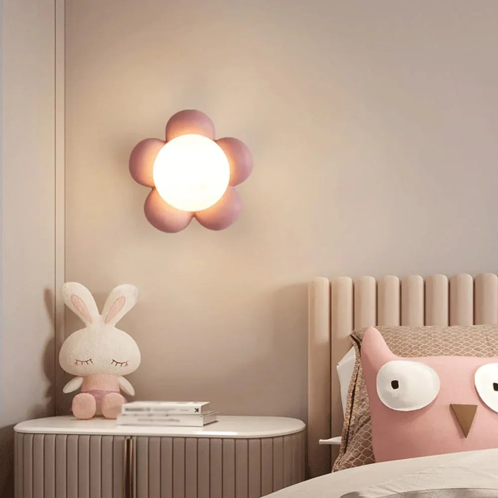 Audara-Japanese Wabi-sabi Style Flower Wall Lamp Scandinavian Cream Wind Balcony Wall Lights Entryway Aisle Corridor Sconces Bedroom Study Stairs Decorative Mounted Lighting Fixture