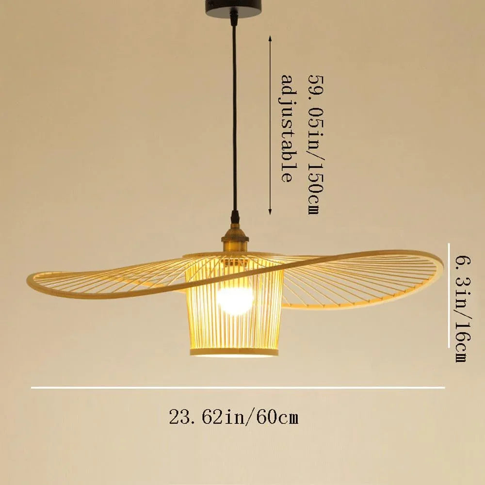 Audara-24-inch Rattan Woven Pendant Light Bohemian Wabi-Sabi Style Multi-Functional Ceiling Light Fixture Suitable for Bedrooms, Hotels, Study Rooms, Dining Areas, Entryways, and More Retro Lamp