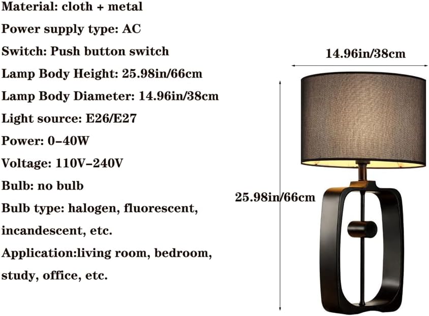Audara-New Chinese Zen Living Room Hotel Desk Light Classical Elegant Metal Black Fabric Desk Lamp Study Room Teahouse Bedroom Bedside Table Lamp B&B Coffee Shop Mall Showcase Lighting Fixture