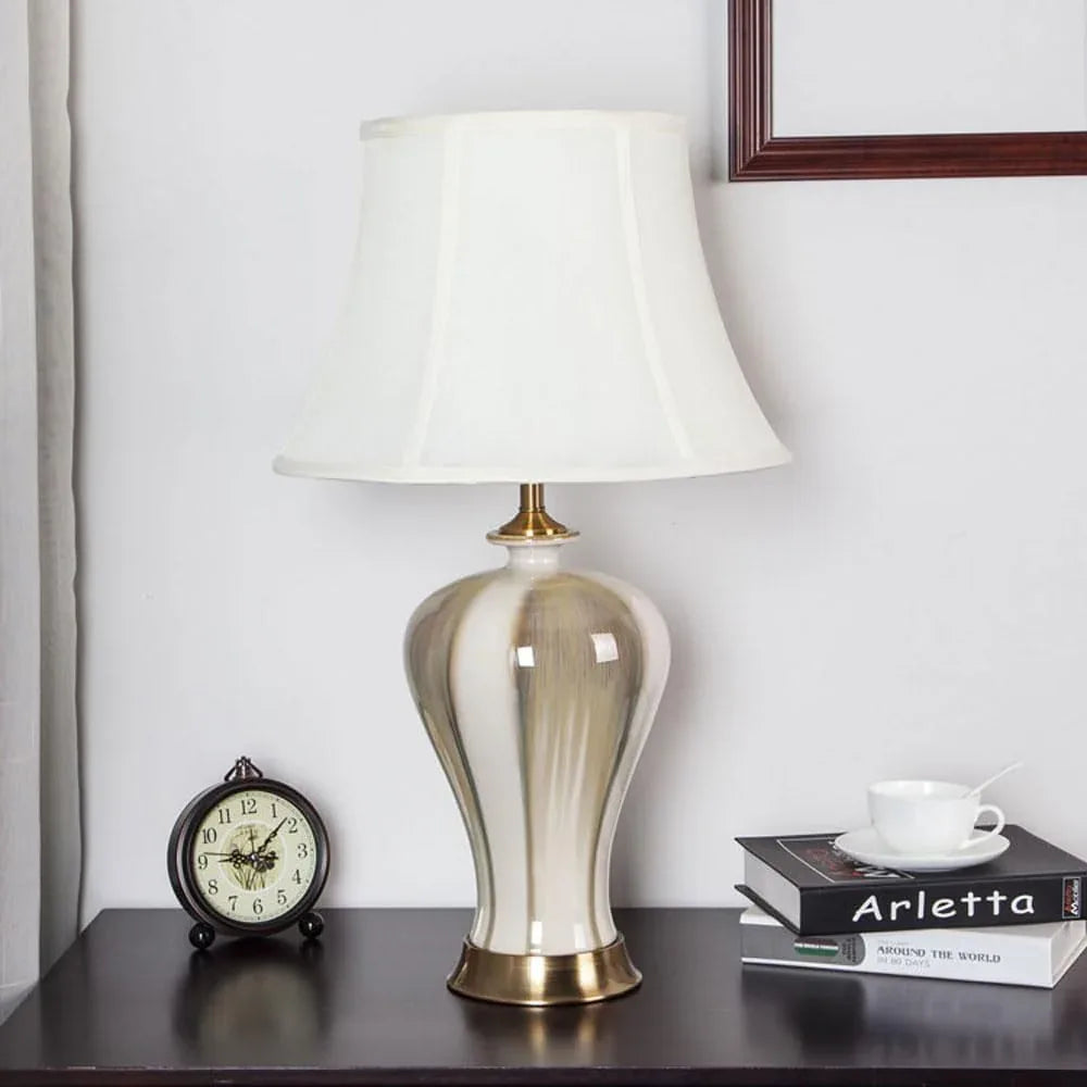 Audara-New Chinese Style Bedroom Sample Room Desk Light Living Room Bedroom Bedside Desk Lamp Villa Club Cafe Restaurant Table Lamp Luxury High-end Fabric Ceramic Lighting Fixture