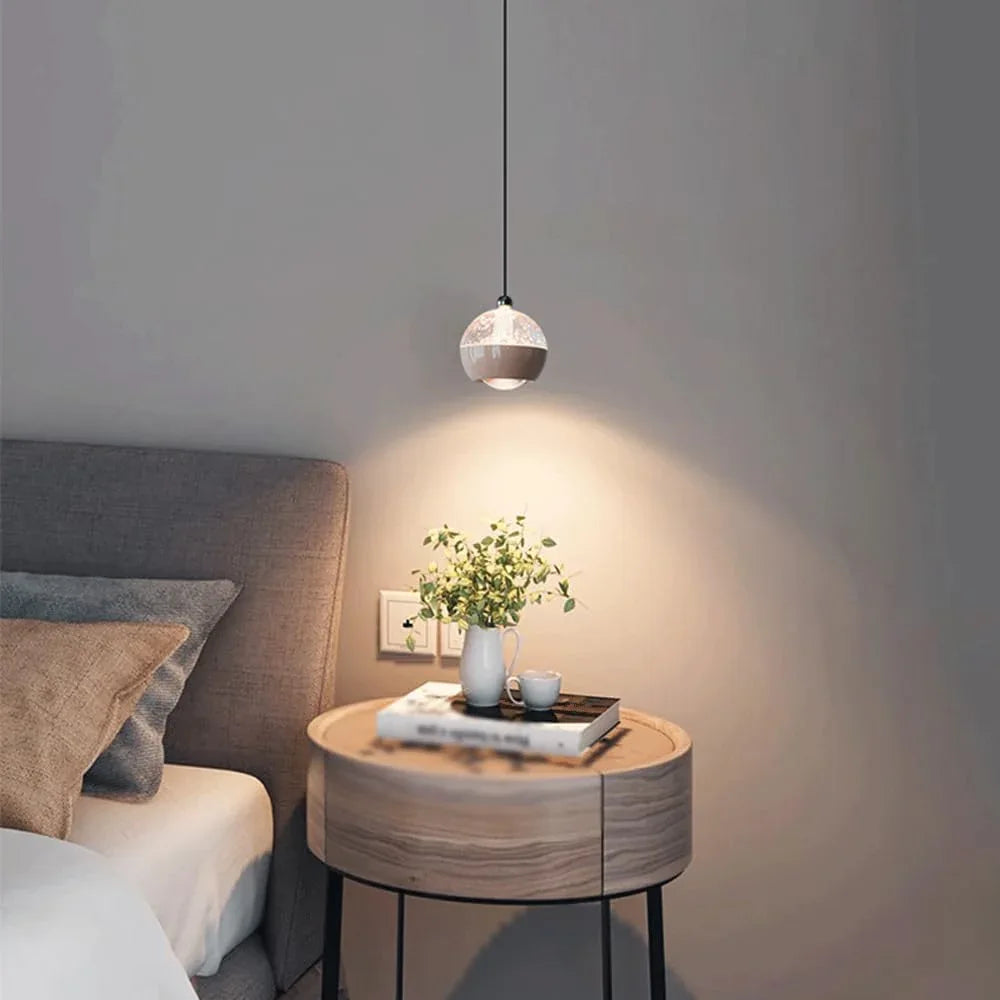 Audara-Crystal Pendant Light, 4-inch Small Decorative Chandelier, Modern And Understated Luxury Style, Suitable For Lighting In Various Places Such As Bedrooms, Hotels, Restaurants, And Kitchen Island