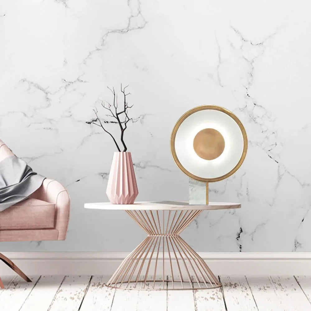Audara-American Simple Acrylic Marble Desk Light Scandinavian Creative Sample Room Bedroom Bedside Desk Lamp Villa Farmhouse B&B Hotel Front Desk Lighting Fixture Cafe Restaurant Table Lamp