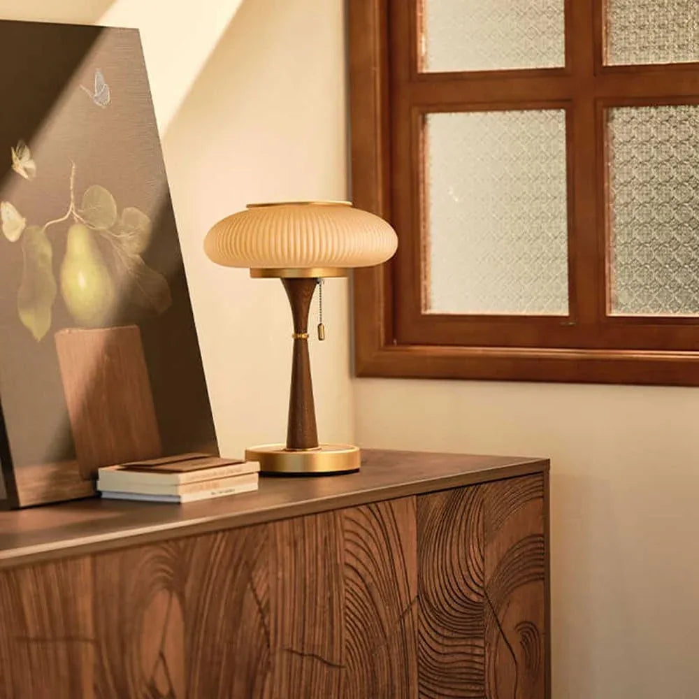 Audara-Chinese Retro Living Room Bedroom Bedside Desk Light Classic Warm Solid Wood Metal Desk Lamp Sample Room Backdrop Office Table Lamp Hotel Front Desk Restaurant Coffee Shop Lighting Fixture