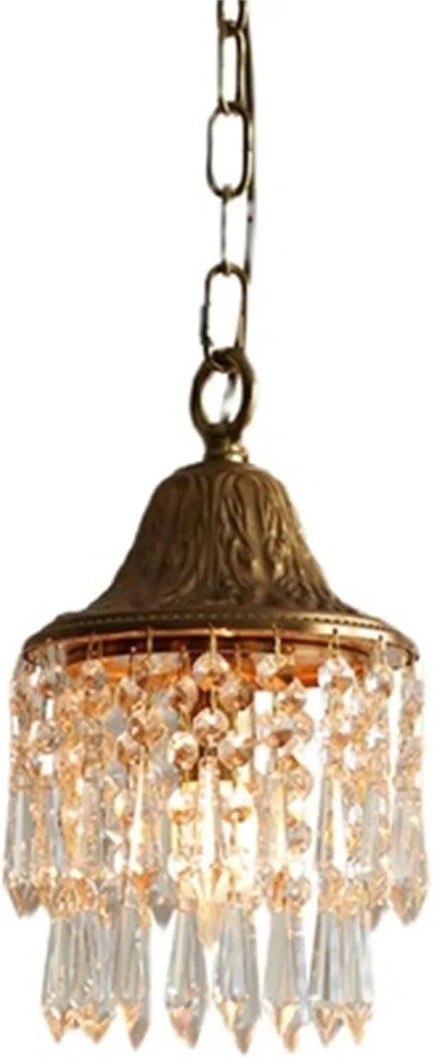 Audara-5-inch Crystal Chandeliers with Diamond-Shaped Pendants European Modern-Style Small Chandelier Suitable for Bedrooms, Studies, Hotels, Kitchens, and Island Ceiling Lights