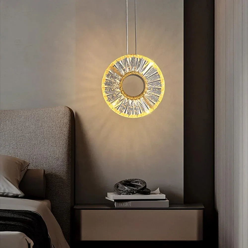 Audara-10-inch Creative Minimalist Crystal Pendant Light, Bohemian Style, Suitable For Decorative Pendant Lights In Bedrooms, Bedside Views, Hallways, Balconies, Living Rooms, Hotel Entryways, And Caf