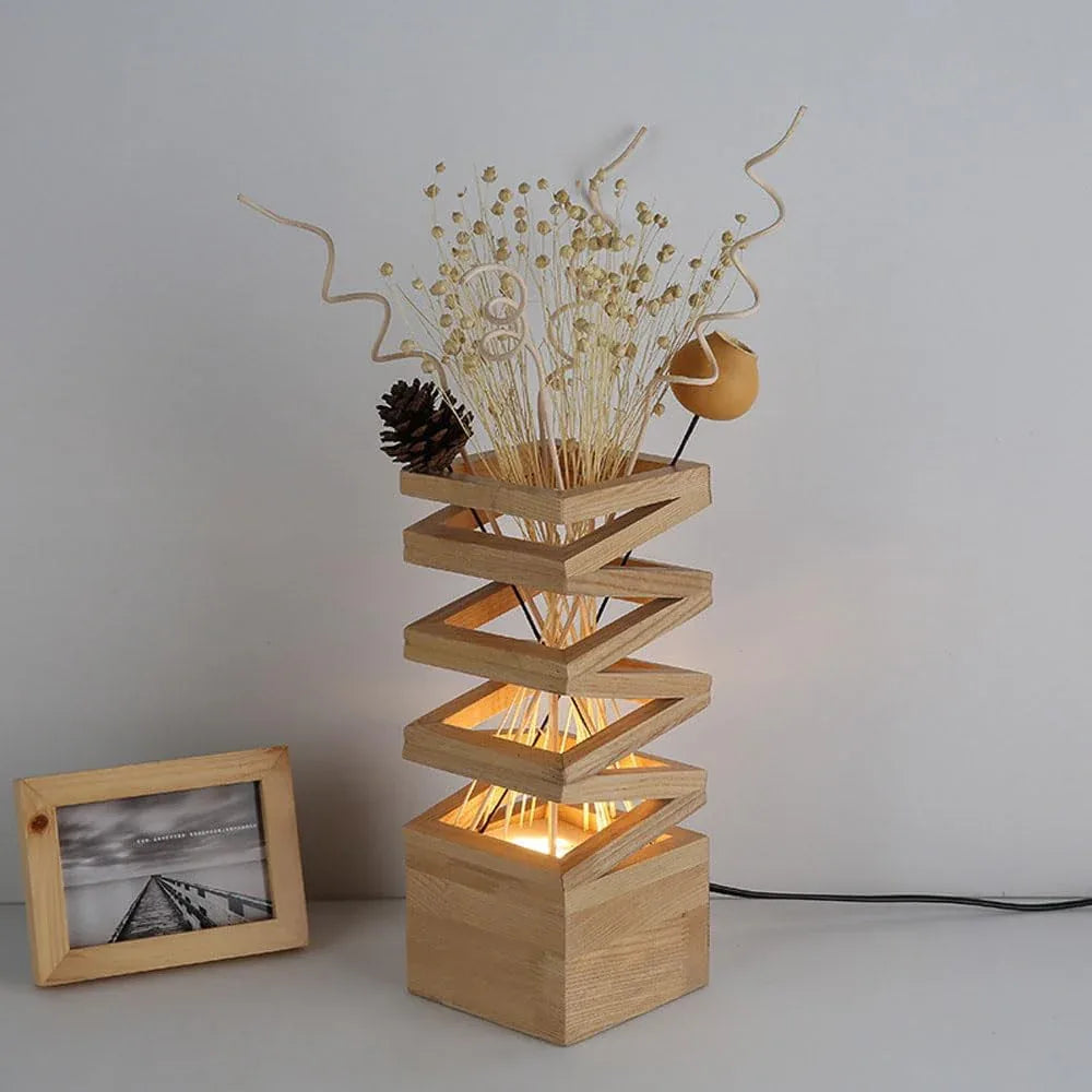 Audara-Creative Simple Bedroom Bedside Desk Light Romantic Warm Warm Flower Arrangement Wooden Desk Lamp Living Room Couch Background Wall Decoration Table Lamp Flower Shop Mall Lighting Fixture