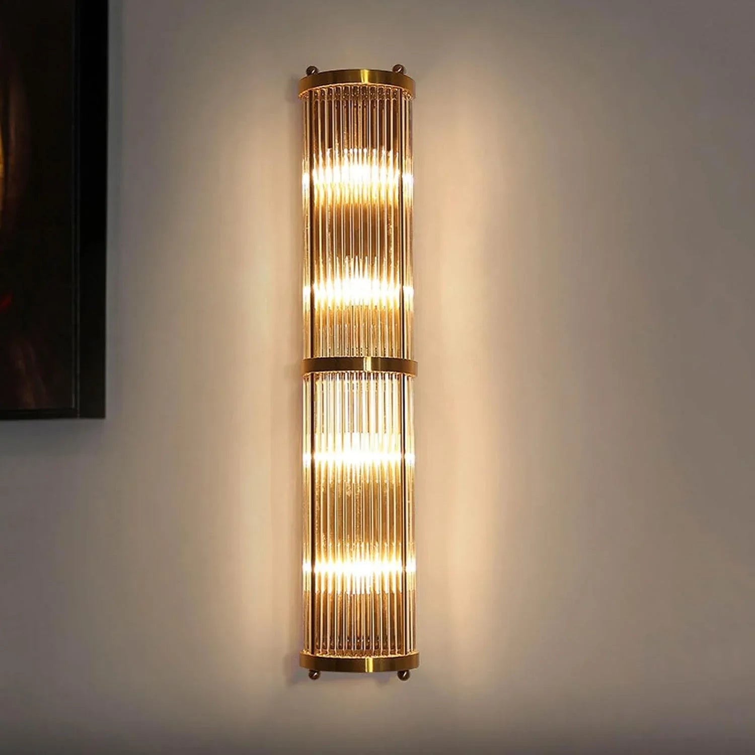 Audara-Golden Linear Wall Light Hotel Lobby Crystal Wall Sconce American Luxury Banquet Hall Lobby Wall Lamp Corridor Staircase Bedroom Wall Light Fixtures