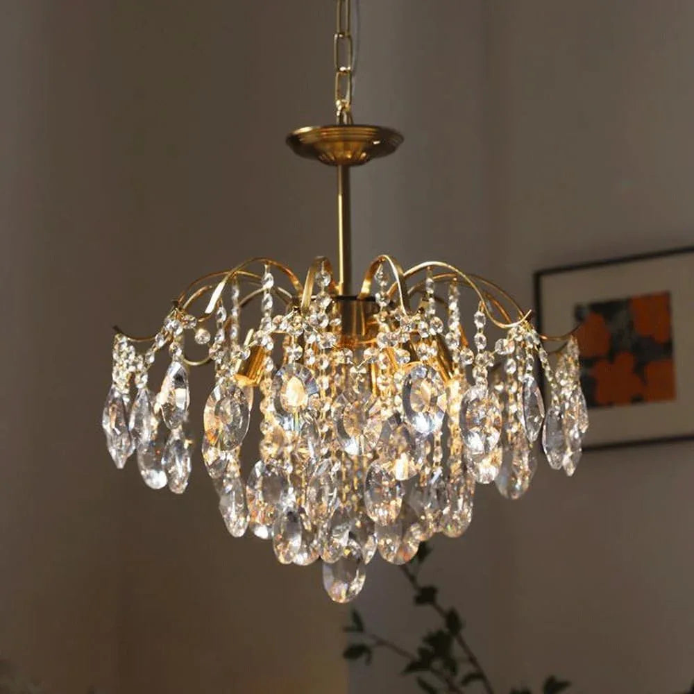 Audara-20-inch Crystal Chandeliers Chandeliers Suitable for Installation in Living Rooms, Bedrooms, Hotels, and Other Spaces Semi-Flush Mount Chandelier for Living Rooms Round Chandelier