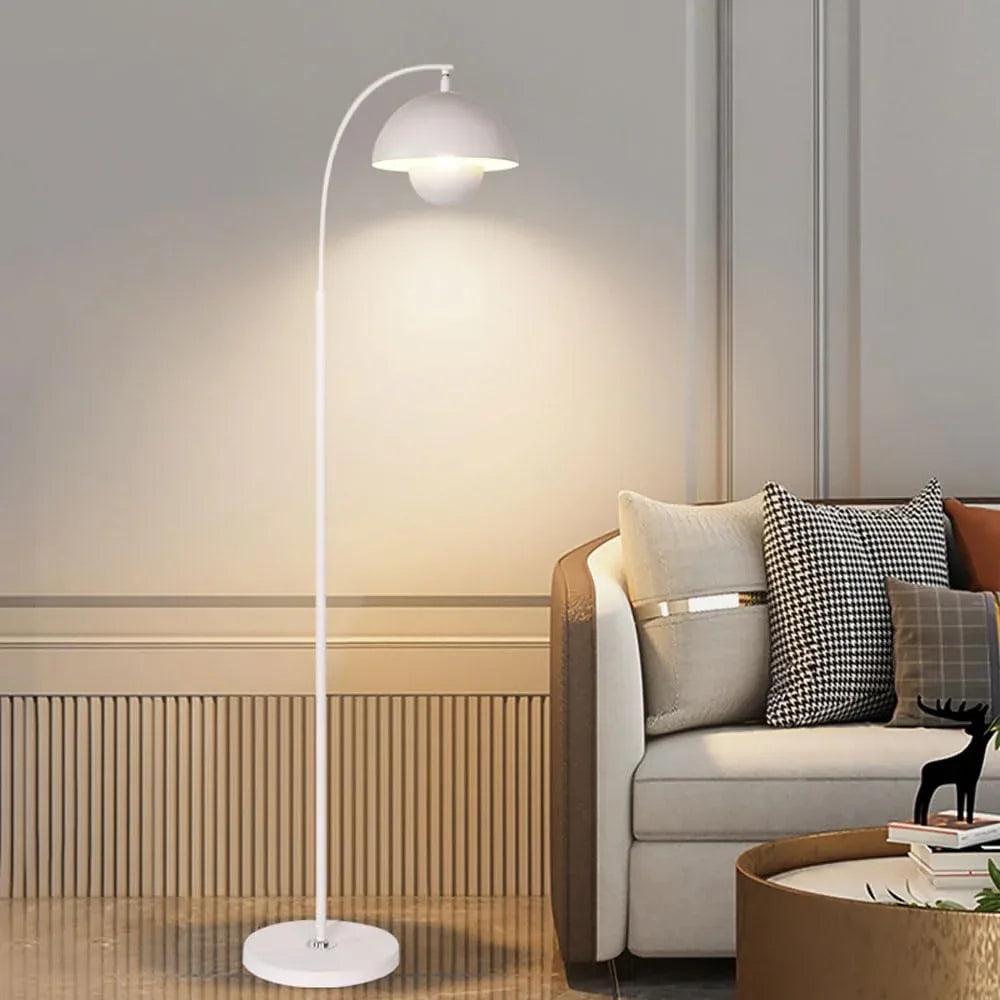 Audara-French Style Study Bedroom Floor Lamp Modern E26 Single Light Source Metal Standing Lamp Height Angle Adjustable Three Tones Living Room Torchiere Restaurant Hotel Decor Lighting Fixture White