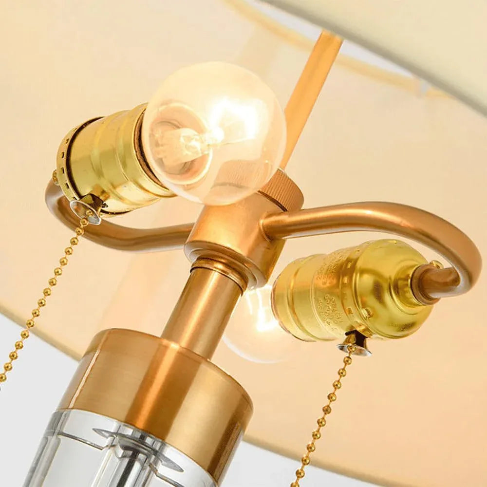 Audara-Luxury American Bedroom Bedside Read Desk Light Modern Glass Metal Desk Lamp Classic Zip Switch Study Office Table Lamp Sample Room Hotel Front Desk Coffee Shop Lighting Fixture