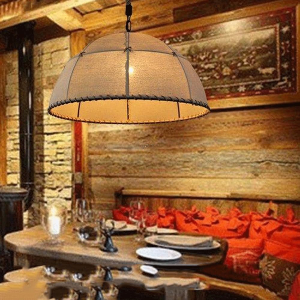 Audara-Lustres Romantiques Français de Style Nordique/Suspension de Style Industriel/Luminaire Classique Fait Main en Corde de Chanvre/Décoration de Salon de Campagne, Cuisine, Bureau, Grenier, Couloir, Balcon, Salle à Manger