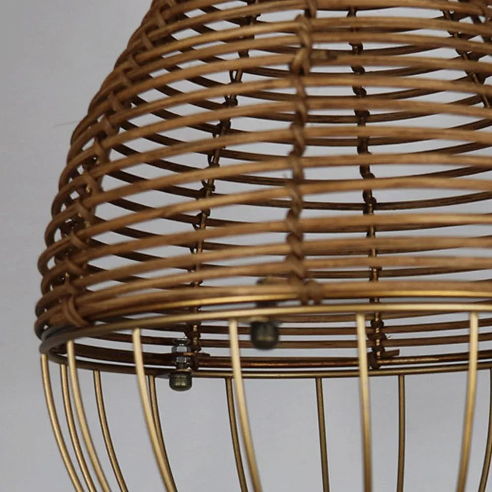 Audara-10-inch Woven Pendant Light Metal Frame Paired with Rattan Material Fresh and Elegant Appearance Retro Without Appearing Old-Fashioned Bohemian, Wabi-sabi, Tropical—a Multi-Style Ceiling Light