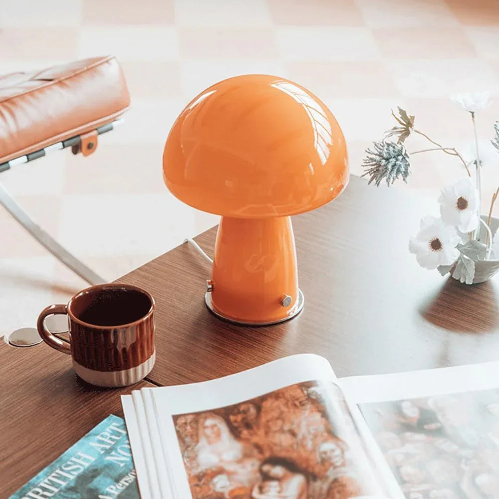 Audara-Romantic Cozy Bedroom Bedside Desk Light French Orange Glass Desk Lamp Study Living Room Counter Makeup Table Lamp Hotel B&B Coffee Shop Bar Decoration Lighting Fixture