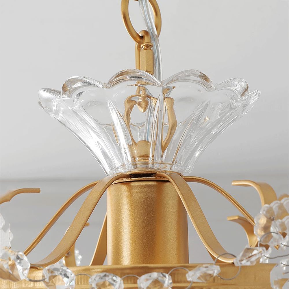 Audara-11-inch Crystal Chandelier Suitable for Various Spaces Such As Bedrooms, Hotels, and Kitchen Islands Semi-Flush Mount Small Chandeliers for Living Rooms