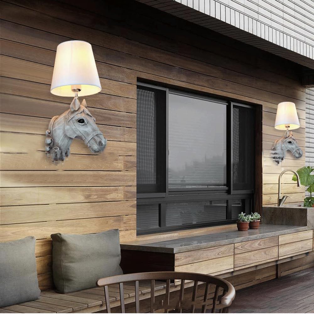 Audara-American Antique Creative Wall Lamp Restaurant Corridor Horse Head Wall Lights Personalized Backdrop Sconces French Designer Premium Mounted Lighting Fixture