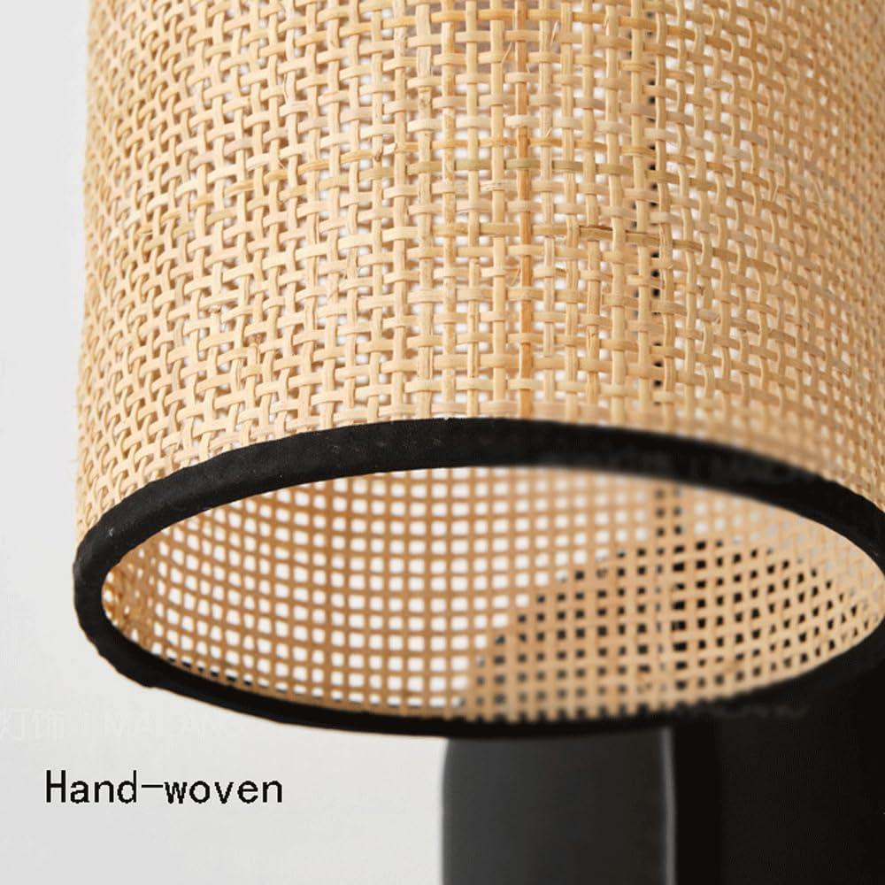 Audara-Bedroom Bedside Hand Woven Wall Lamp Wabi-sabi Style Vintage Rattan Wall Lights Living Room Backdrop Ambiance Sconces Aisle Hallway Single Head Mounted Lighting Fixture