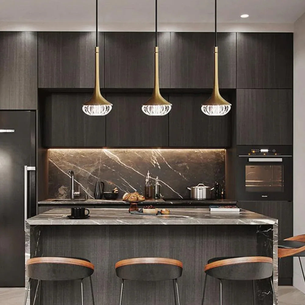 Audara-Modern 4-inch Crystal Pendant Lights, European Minimalist Style, Suitable for Installation in Various Spaces Such As Bedrooms, Hotels, Restaurant Entryways, Cafes, and Kitchen Islands.