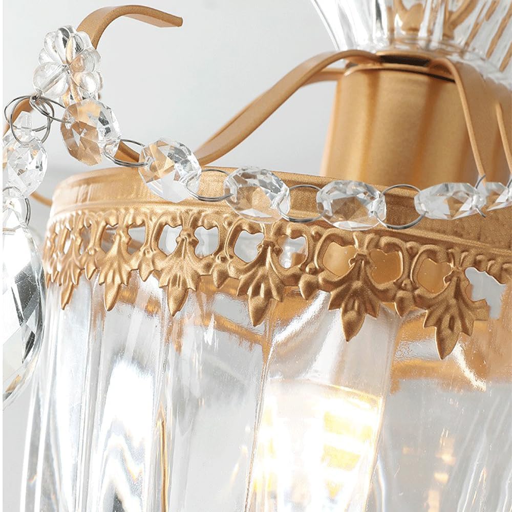 Audara-11-inch Crystal Chandelier Suitable for Various Spaces Such As Bedrooms, Hotels, and Kitchen Islands Semi-Flush Mount Small Chandeliers for Living Rooms