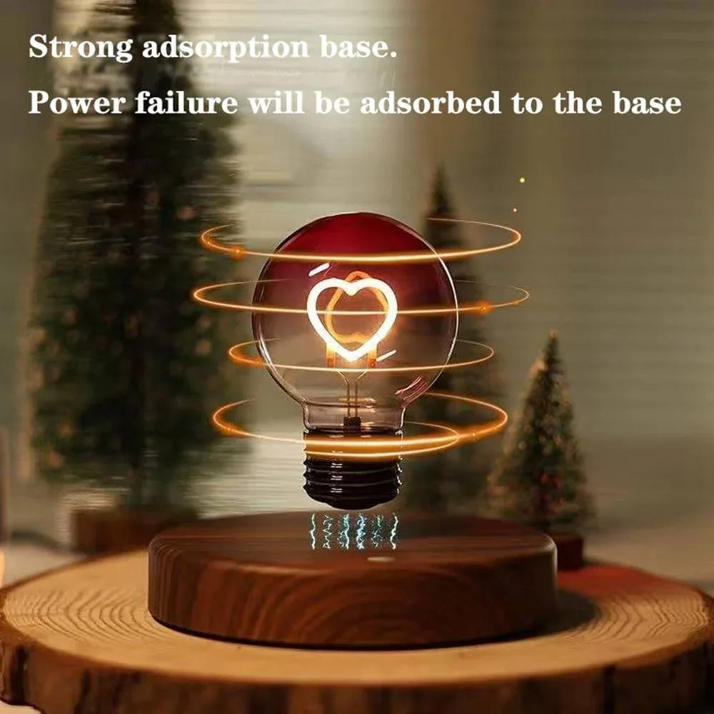 Audara-Luxury Bedroom Love Heart Shape Levitation Light Bulb Small Desk Light Business Gift Ambience Boys Girls Bedroom Study Desk Lamp Living Room Bar Office Table Lamp Cafe Decoration Lighting Fixture