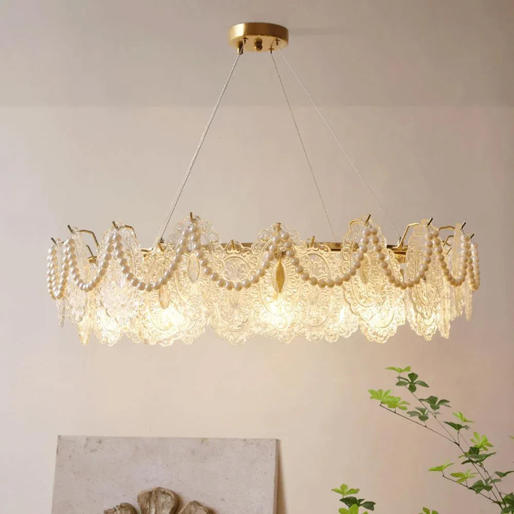 Audara-32-inch Crystal Chandeliers Can Be Installed in Various Spaces Such As Bedrooms, Hotels, and Kitchen Islands. Glass Chandelier for Living Room in Minimalist European Style.