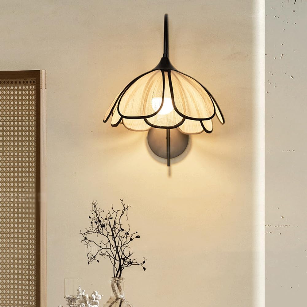 Audara-French Cream Wind Wall Lamp Scandinavia Simple Dining Room Wall Lights Living Room Bedroom Premium Sense Sconces Medieval Style Petal Decoration Mounted Lighting Fixture
