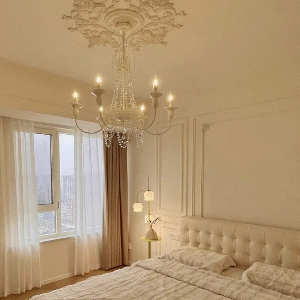 Audara-33-inch Crystal Chandeliers In Candlestick Style Can Be Installed In Various Spaces Such As Bedrooms, Hotels, And Kitchen Islands. Chandeliers For Living Rooms: Semi-flush Mount Round Chandelie