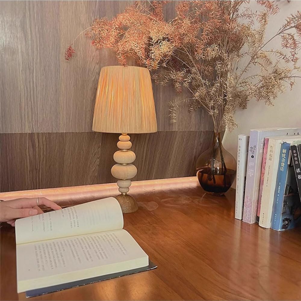Audara-Wabi-sabi Style Vintage B&B Cafe Dining Room Desk Light Japanese Art Wood Desk Lamp Club Mall Table Lamp Model Home Backdrop Bedroom Living Room Lighting Fixture