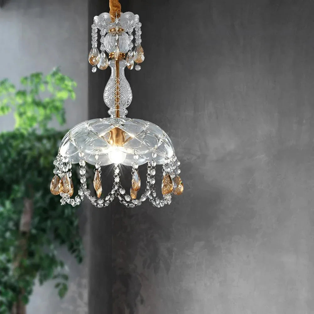 Audara-9-inch Crystal Chandeliers Can Be Installed in Various Spaces Such As Bedrooms, Hotels, and Kitchen Islands. Small Chandelier for Living Room in Minimalist European Style.