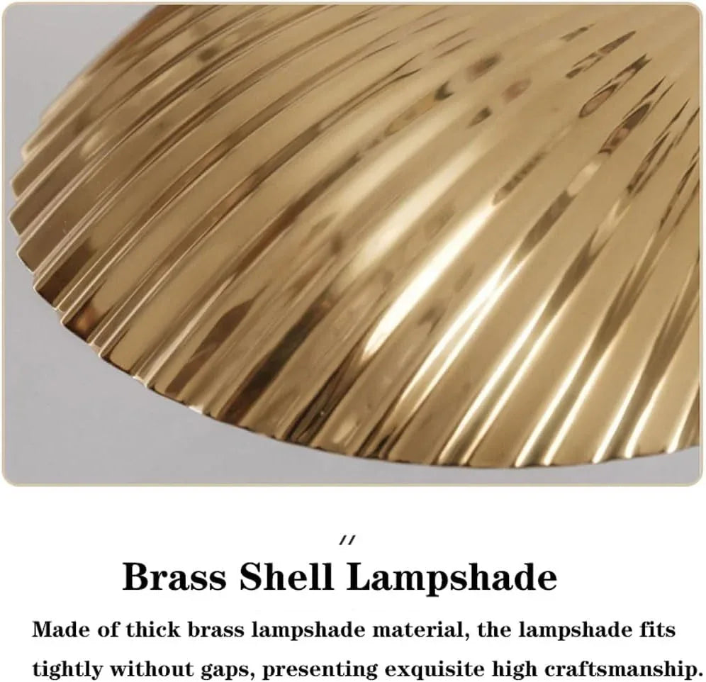 Audara-High-end Ambience Study Office Desk Light Luxury Art Shell Shape Brass Desk Lamp Showroom Model Room Restaurant Table Lamp Villa Hotel Front Desk Showcase Lighting Fixture