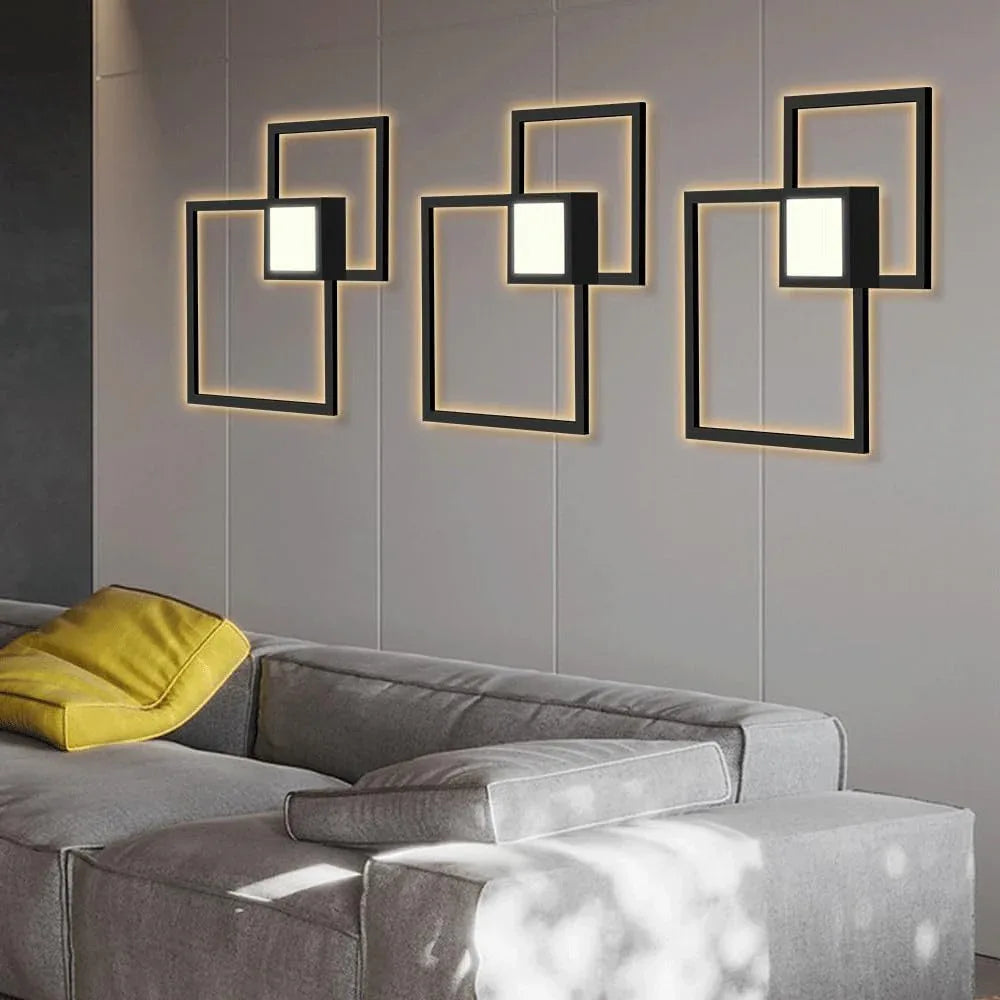 Audara-Simple Stairs Combination Ambience Wall Lamp Corridor Living Room Square Box Wall Lights Crossing Stairs Decorative Sconces Simple Creative LED Mounted Lighting Fixture