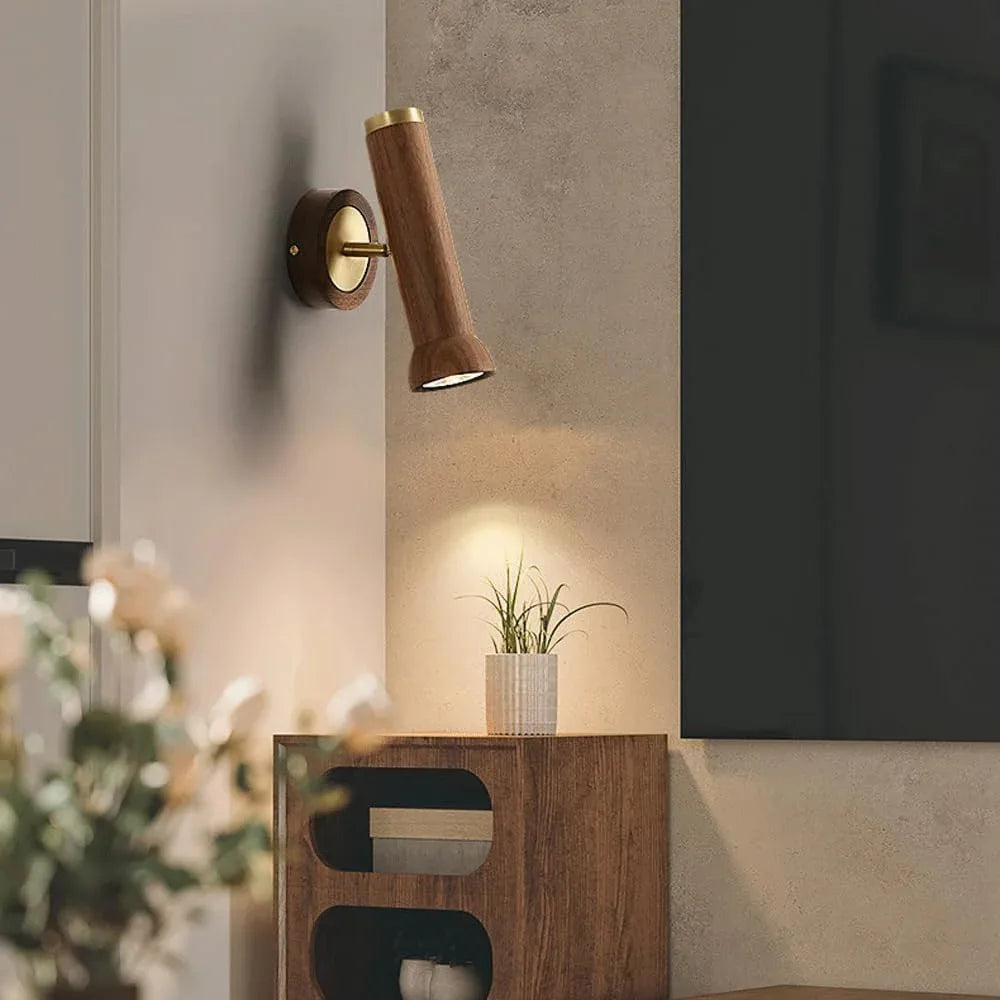 Audara-Bedroom Bedside Wall Lamp Modern Simple Wall Lights Living Room Aisle Black Walnut Sconces Light Luxury Decorative Chinese Mounted Lighting Fixture