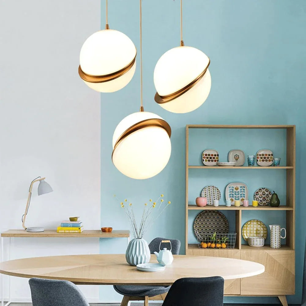 Audara-8-inch Glass Pendant Lights: Simple and Creative Design, Easily Complements Various Decor Styles. Can Be Installed in Bedrooms, Living Rooms, Dining Rooms, Kitchen Islands, Etc.