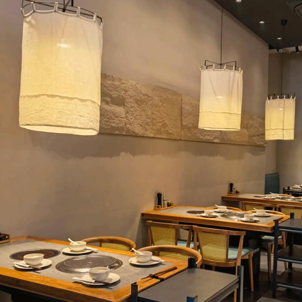 Audara European Simple Fabric Pendant Light Handmade High-end Bedroom Hanging Lamp for Cafe Bar Restaurant Chandeliers Villa Flower Shop Showcase Counter Decoration Lighting Fixture (E26 Lampholder)