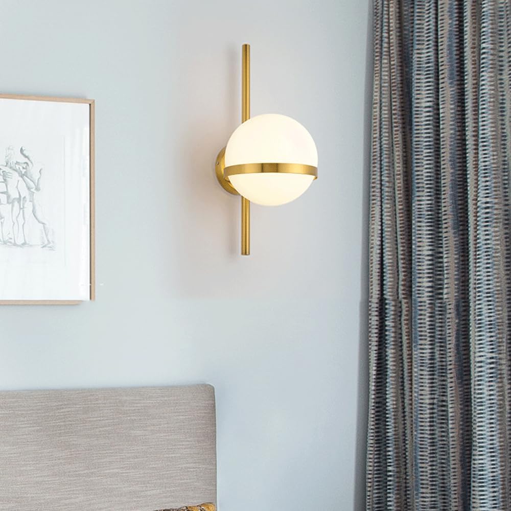 Audara-Scandinavian Simple Glass Wall Lamp Postmodern Living Room Bedroom Bedside Wall Lights Fashion Moon Creative Sconces Corridor Aisle Coffee Shop LED Mounted Lighting Fixture