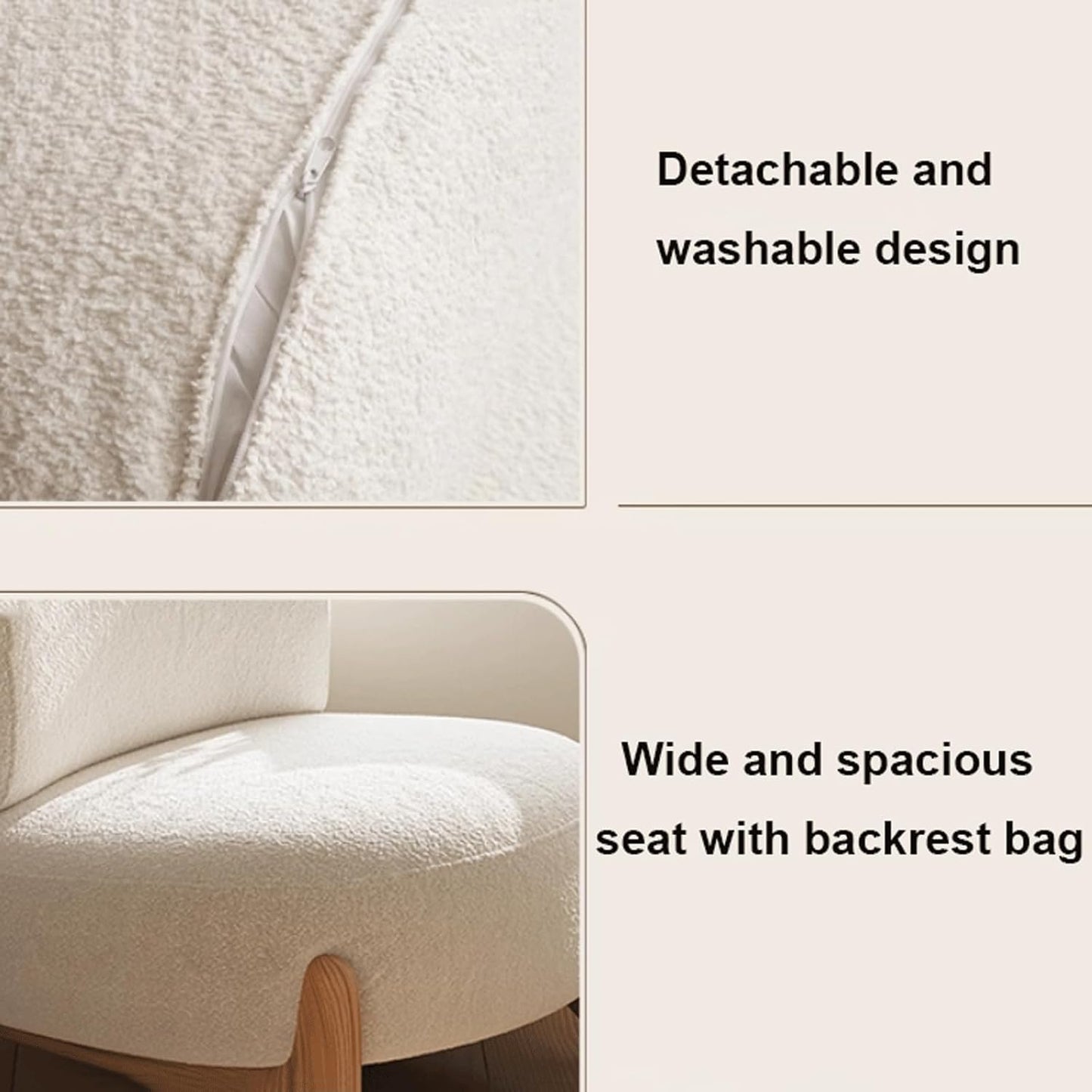 Audara-29 inch Single Person Living Room Chairs, no armrests, high-end Wooden barcalounger Reclaimer, Black Frosted Velvet Fabric, Suitable for lounges, Living Rooms, Balconies and Other Places.