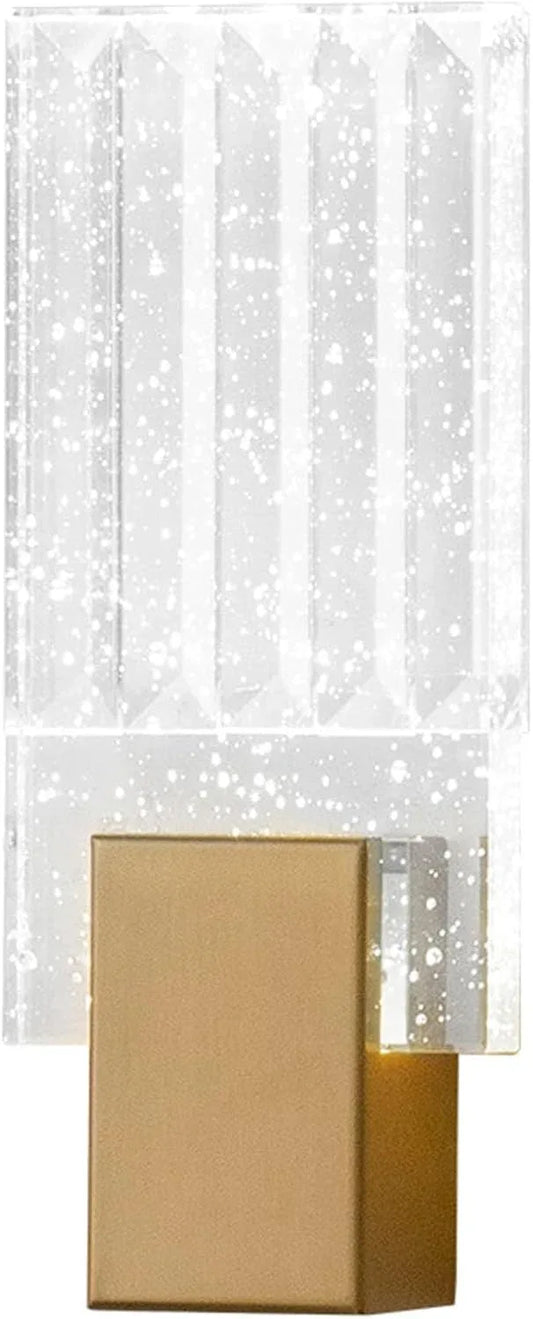 Audara-Gold K9 Crystal Wall Light Bedside Wall Sconce with Three-Color Dimming Living Room Feature Wall Decor Wall Lamp Modern Minimalist Wall Light Fixtures