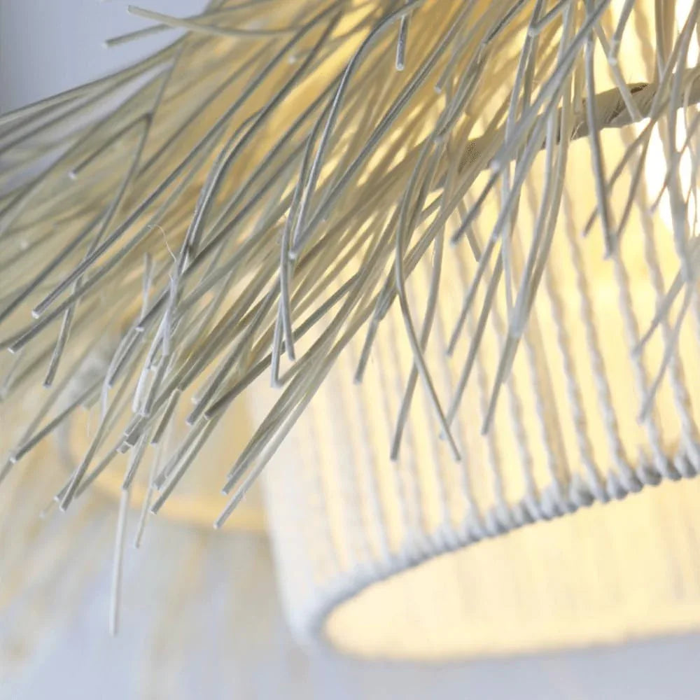Audara-18-inch Woven Pendant Light Metal Frame Paired with Rattan and Rope Craftsmanship Fresh and Elegant Appearance Retro Without Appearing Old-Fashioned Bohemian Ceiling Light Fixture