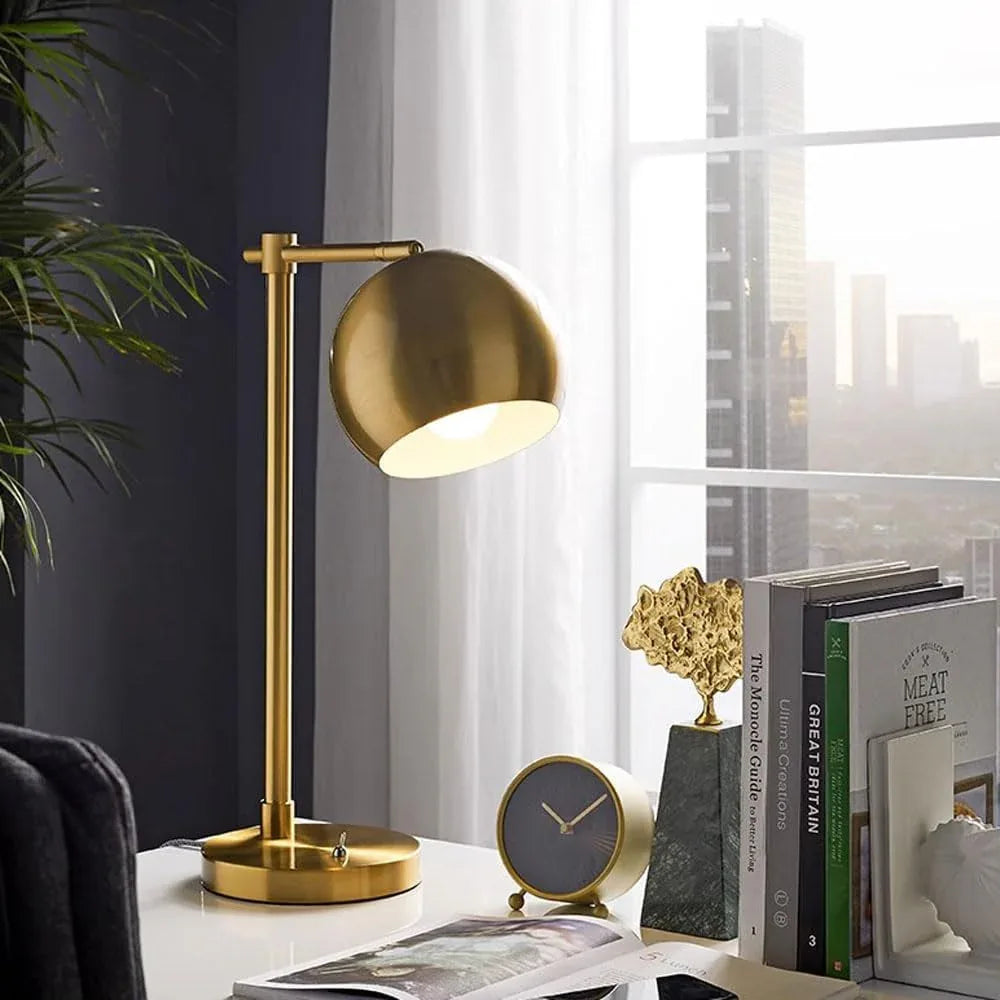 Audara-Creative Light Luxury Living Room Bedroom Bedside Reading Desk Light Scandinavian Simple Gold Metal Desk Lamp Study Office Restaurant Decoration Table Lamp Hotel B&B Country Lighting Fixture