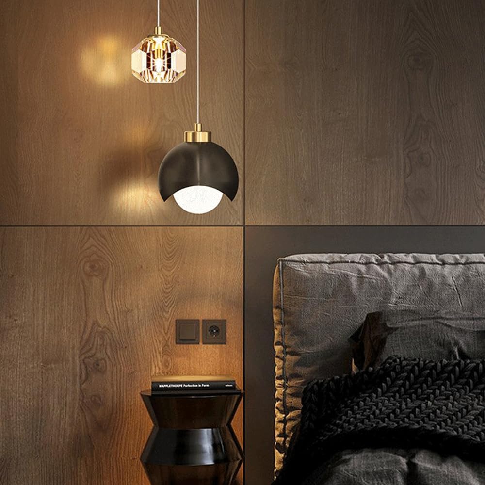 Audara-Crystal Pendant Light, Small-Sized Decorative Bedroom Chandelier, Modern and Light Luxury Style, Suitable for Various Spaces Such As Hotels, Kitchen Islands, Entryways, and Cafes