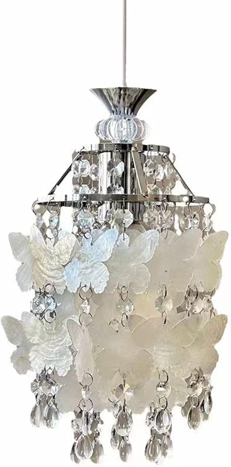 Audara-8-inch Butterfly-Shaped Crystal Chandeliers Suitable for Installation in Diverse Spaces Such As Bedrooms, Hotels, and Kitchen Islands Glass Chandelier for Living Room Minimalist European Style