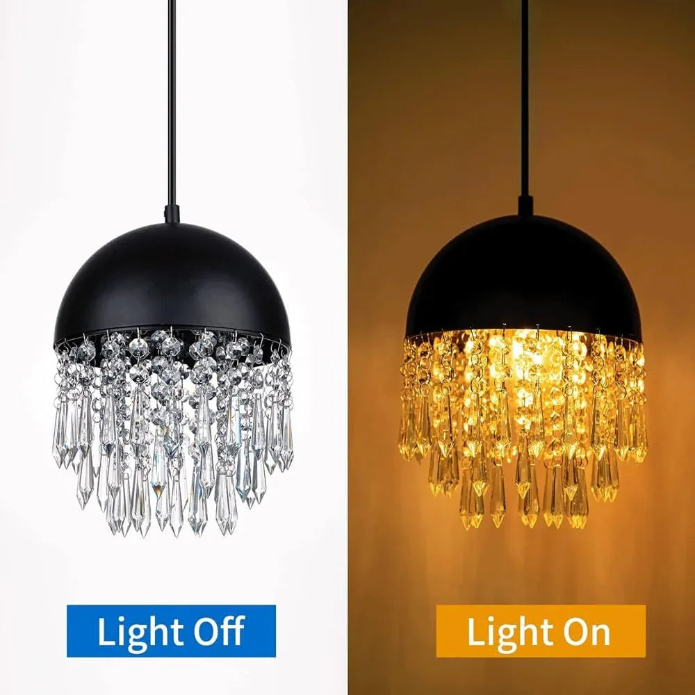 Audara-Crystal Pendant Light, 8-inch Creative Mini Pendant Lights, Suitable for Modern Minimalist, Bohemian, and European Styles, Ideal for Bedrooms, Hotel Kitchens, Islands, Entryways, Etc.