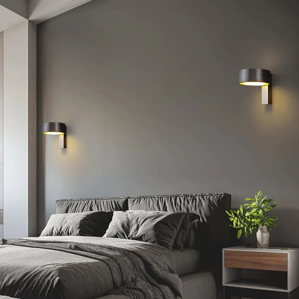 Audara-Postmodern Full Copper LED Wall Lamp Scandinavian Creative Background Wall Lights Simple Bedroom Bedside Sconces Hotel Corridor Corner Mounted Lighting Fixture