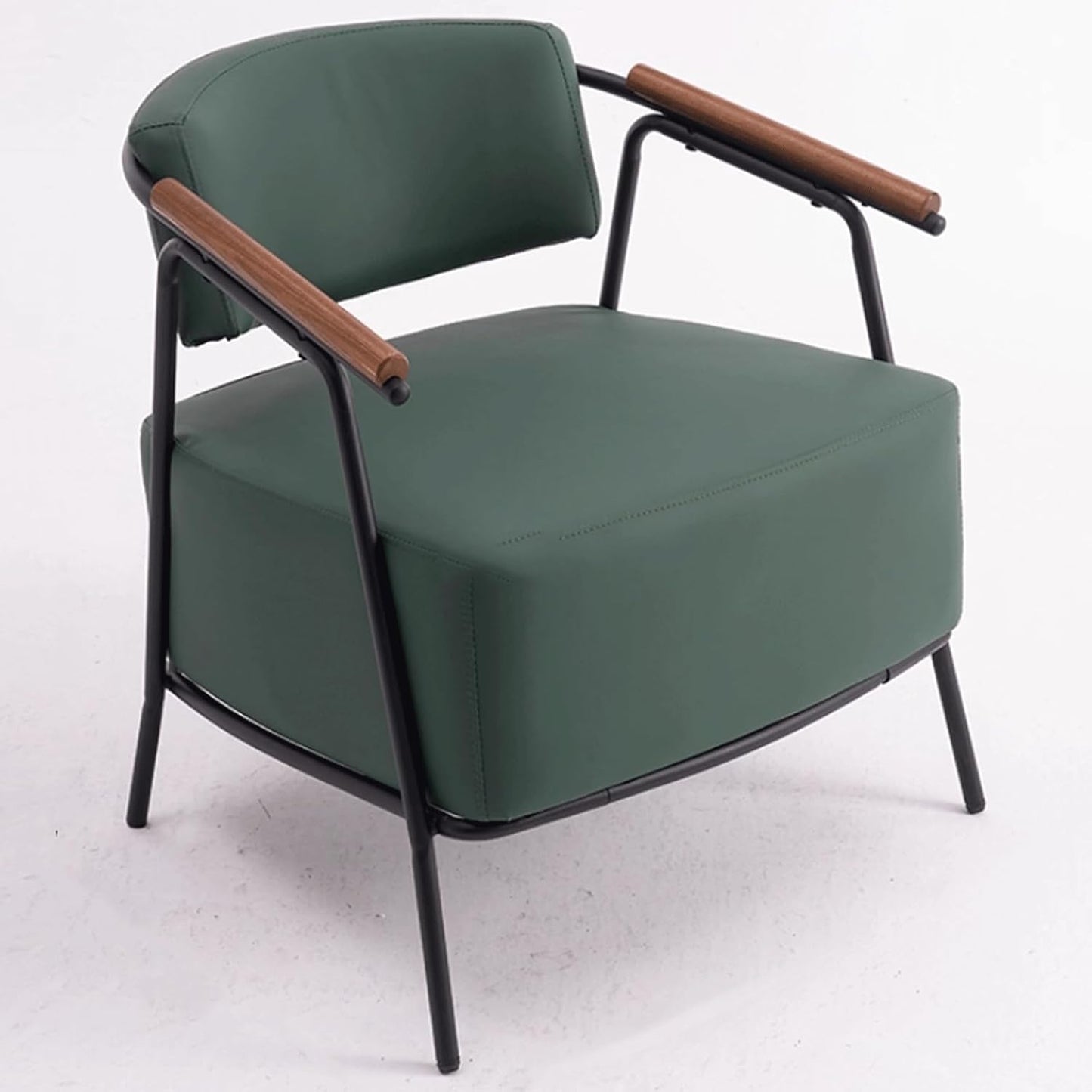 Audara-28 inch Casual Armchair Sofa Chair, Brown Leather Decorative Chair, Retro Style Sofa, Carbon Steel Chair Legs, Suitable for Living Room, Bedroom, Dining Room.