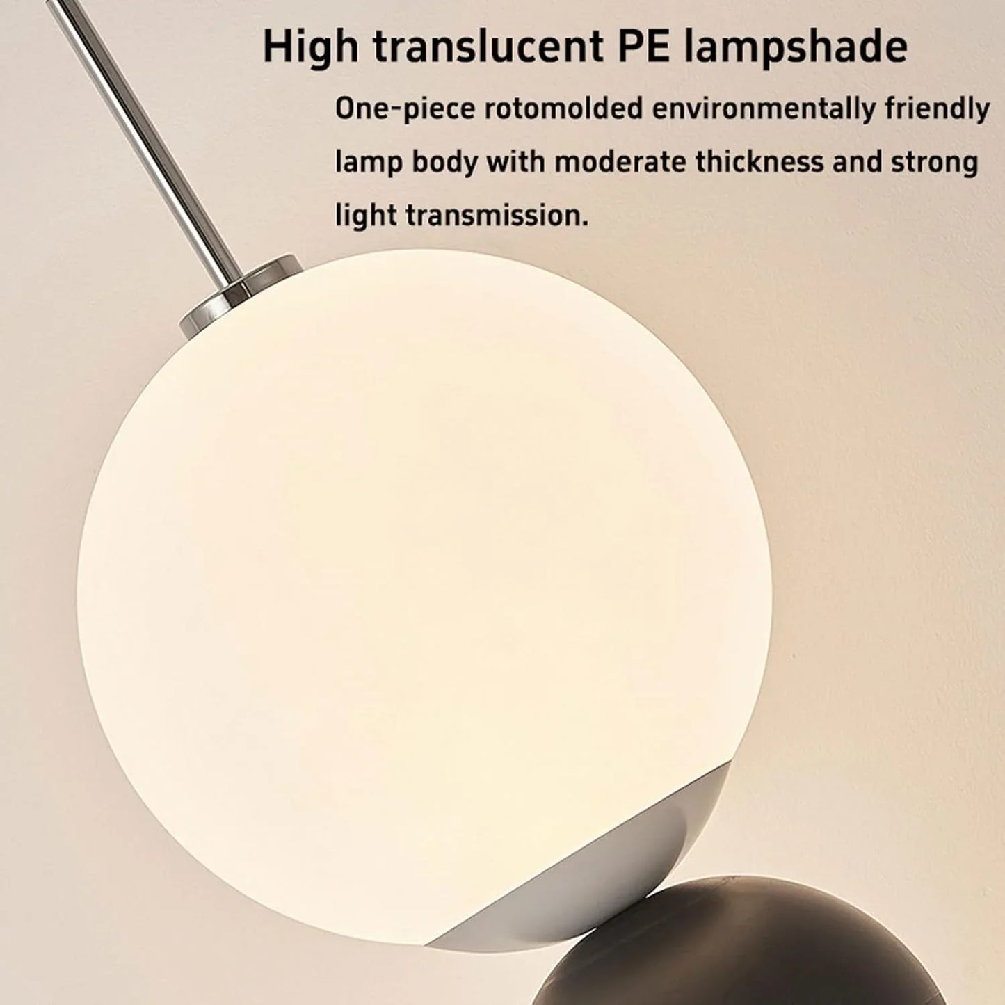 Audara-Creative Spherical LED Floor Lamp Black White Metal Standing Lamp H57.09in Corridor Living Room Bedroom Torchiere Showroom Dining Room Backdrop Decoration Lighting Fixture