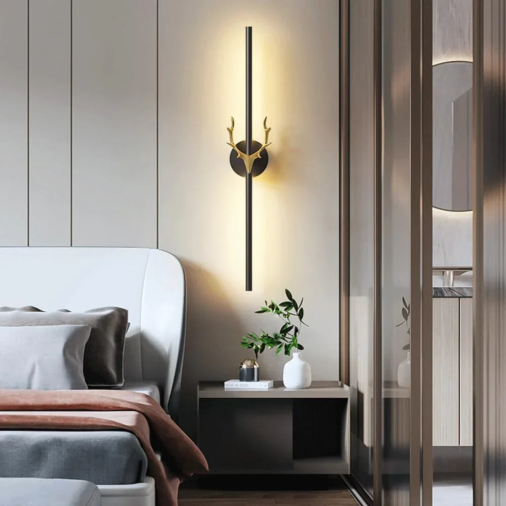 Audara-Simple Modern Long Wall Lamp Creative Antlers Bed Head Wall Lights Living Room Background Wall LED Sconces Living Room Entrance Hall Aisle Mounted Lighting Fixture