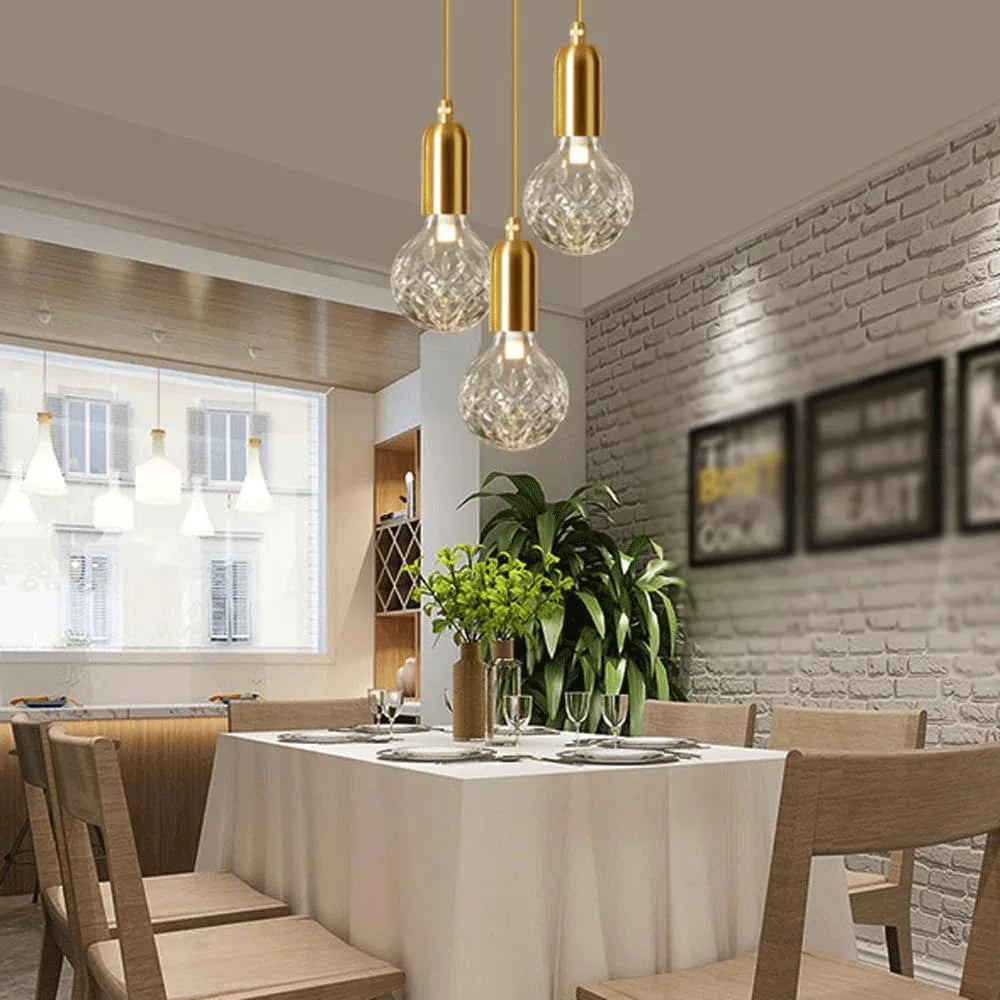 Audara-Crystal Pendant Light, 3.5 Inches In Diameter, Bulb-shaped Chandelier, Modern And Luxurious Style, Suitable For Various Lighting Applications Including Hotels, Restaurants,Kitchen Islands,And B