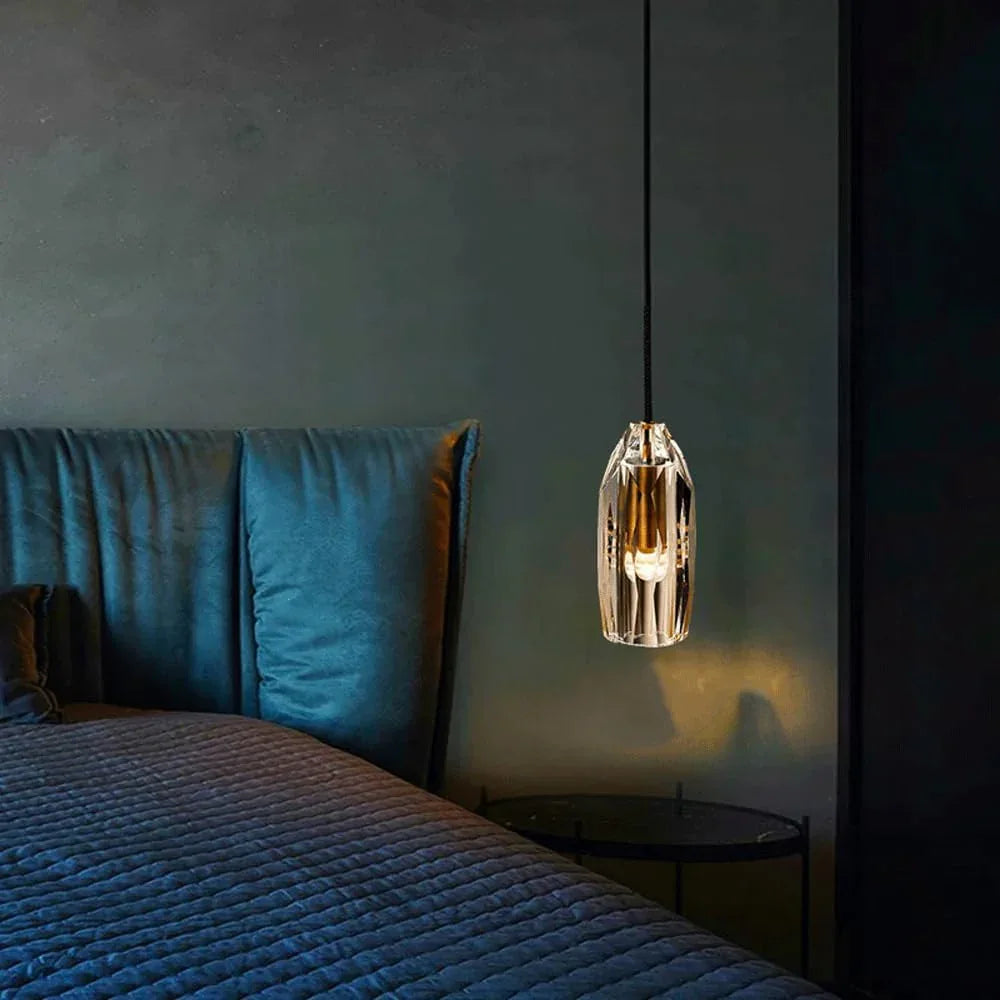 Audara-This 4-inch Small Crystal Pendant Light Features A Modern, Minimalist European Style And Is Suitable For Installation In Various Spaces Such As Bedrooms, Hotels, Restaurant Entryways, Cafes, An