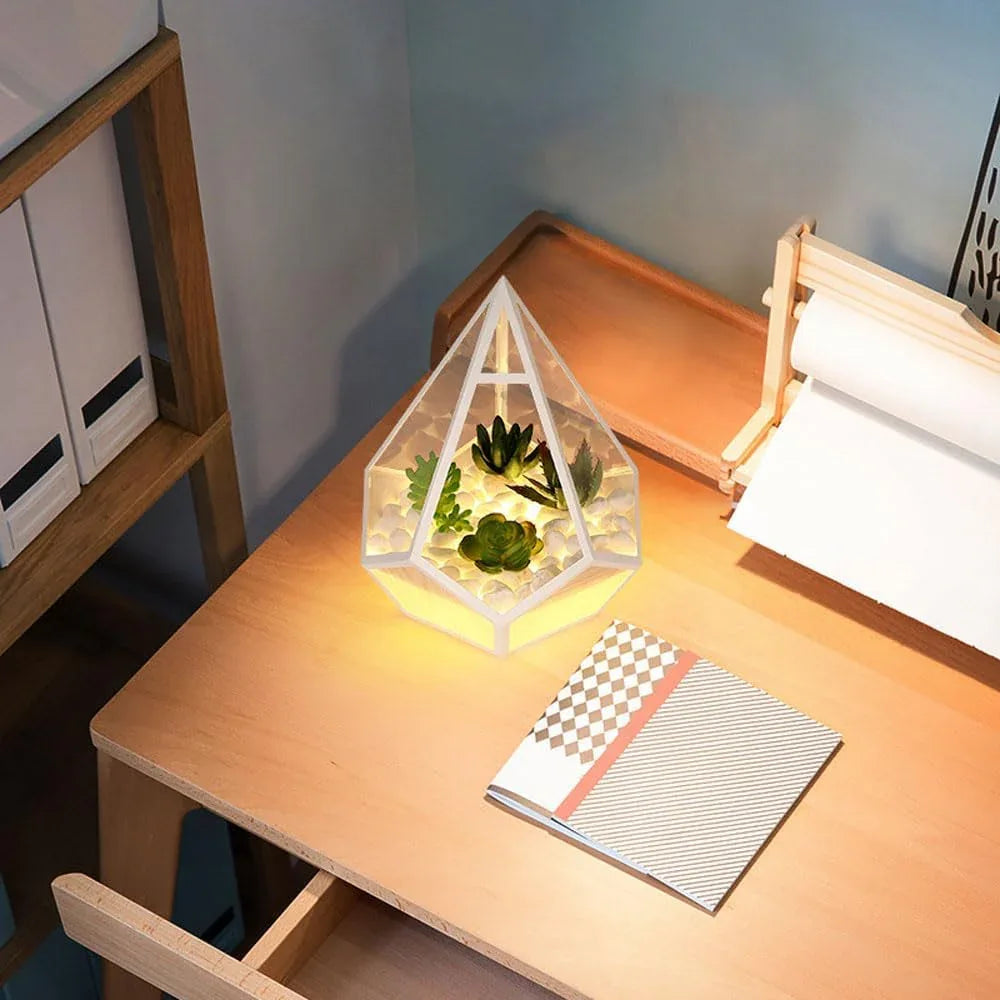 Audara-Creative Warm Living Room Bedroom Desk Light Modern Simple Plant Pebble Metal Desk Lamp Office Dormitory Apartment Table Lamp Restaurant Coffee Shop Decoration Lighting Fixture