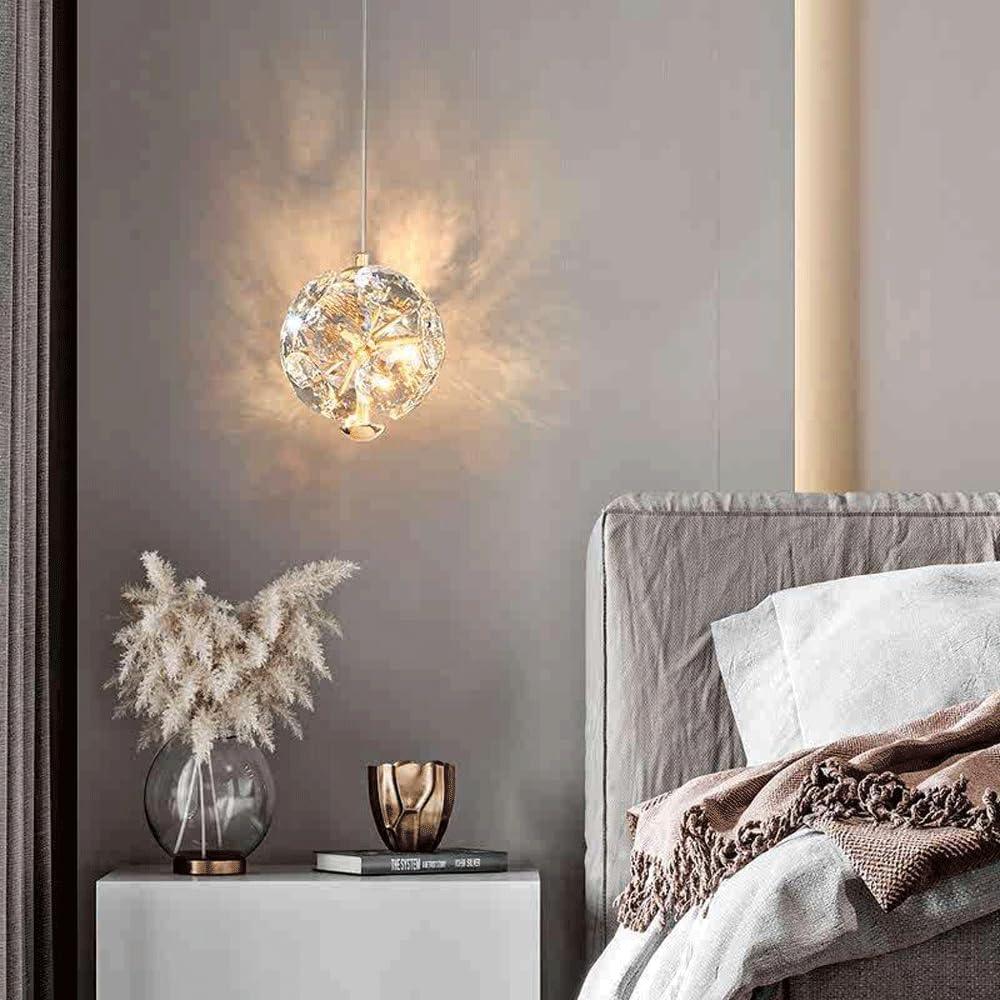 Audara-Crystal Pendant Light, 6-inch Diamond Shape, Modern and Luxurious Style, Suitable for Lighting in Bedrooms, Hotels, Restaurants, Kitchen Islands, and Many Other Places.