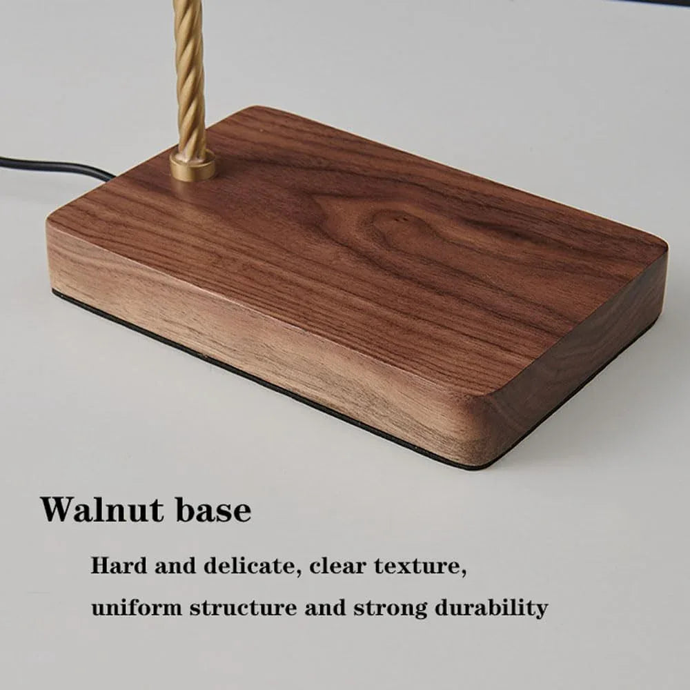 Audara-Scandinavian Modern Bedroom Study Desk Light Luxury Creative Adjustable Angle Knob Switch Walnut Copper Desk Lamp Living Room Office Study Table Lamp Club Cafe Dining Room Lighting Fixture